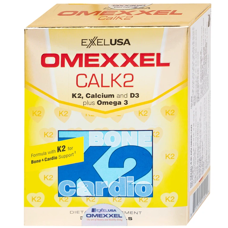 Viên uống Omexxel Calk2 Excelife bổ sung Canxi, Vitamin D3 (3 vỉ x 10 viên)