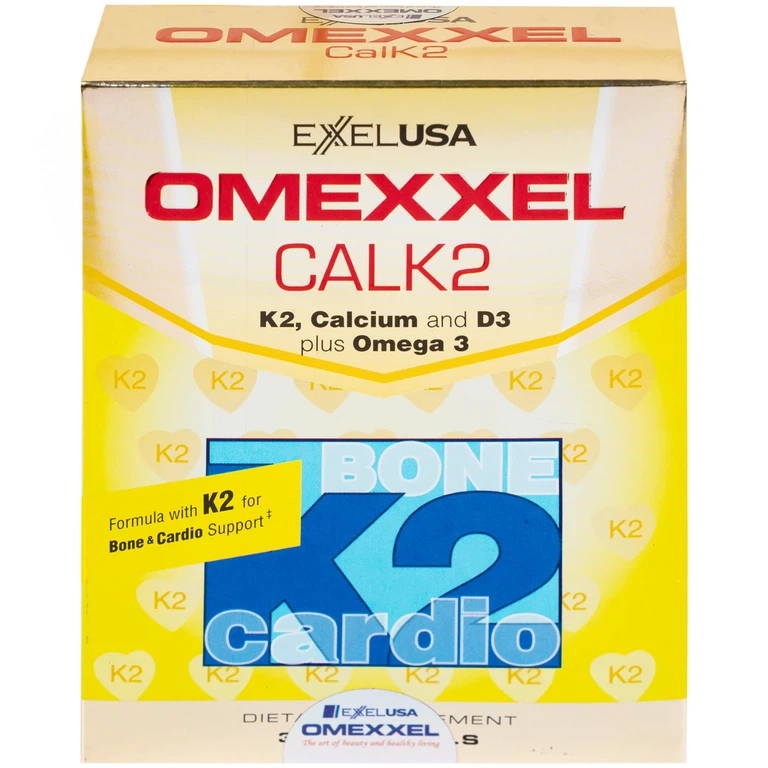 Viên uống Omexxel Calk2 Excelife bổ sung Canxi, Vitamin D3 (3 vỉ x 10 viên)