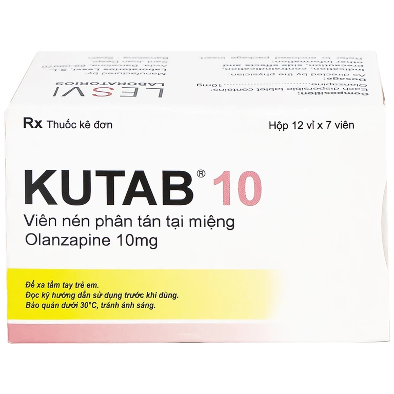 Thuốc Kutab 10 Levis điều trị tâm thần phân liệt, giai đoạn hưng cảm vừa đến nặng (12 vỉ x 7 viên)