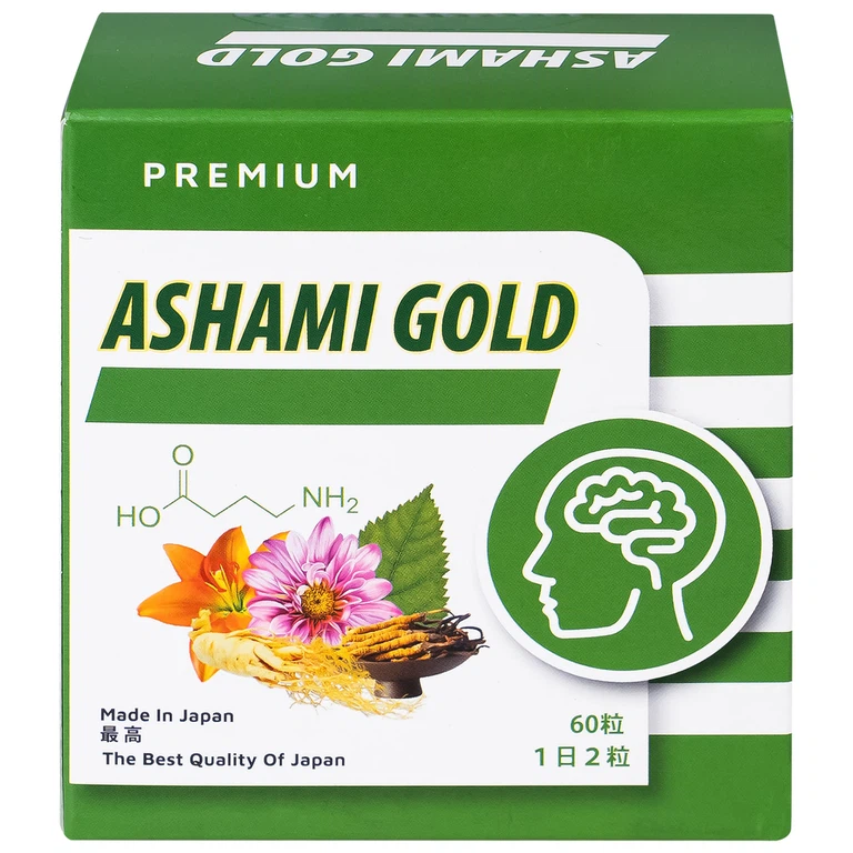 VIÊN UỐNG HỖ TRỢ CẢI THIỆN TÌNH TRẠNG LO ÂU, CẢI THIỆN GIẤC NGỦ ASHAMI GOLD VKENKO 60V