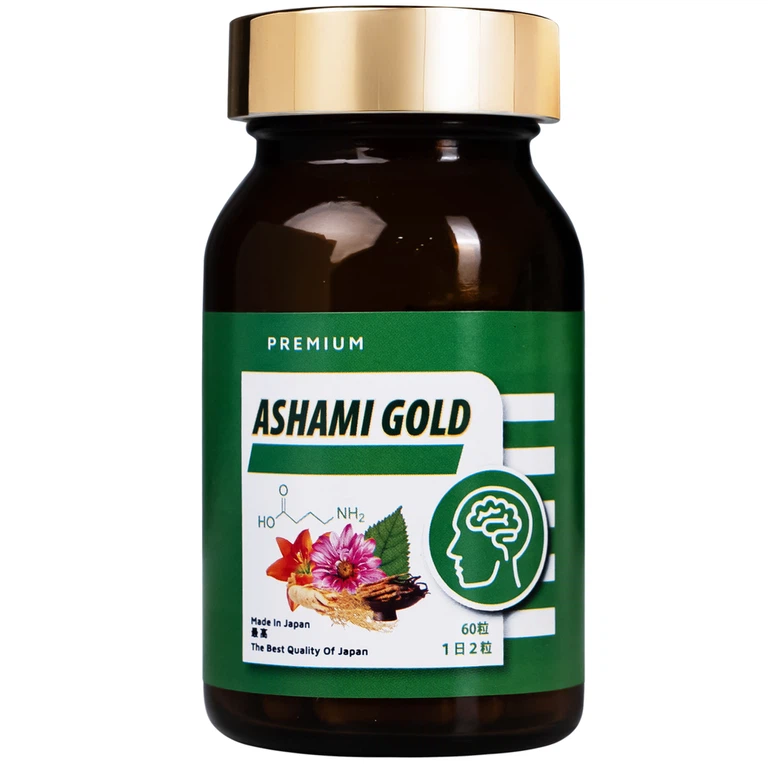VIÊN UỐNG HỖ TRỢ CẢI THIỆN TÌNH TRẠNG LO ÂU, CẢI THIỆN GIẤC NGỦ ASHAMI GOLD VKENKO 60V