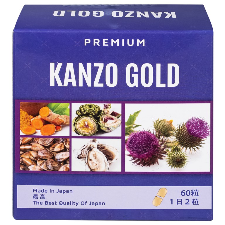 Viên uống Kanzo Gold VKENKO hỗ trợ tăng cường chức năng gan, cải thiện tình trạng mẫn ngứa, vàng da (60 viên)