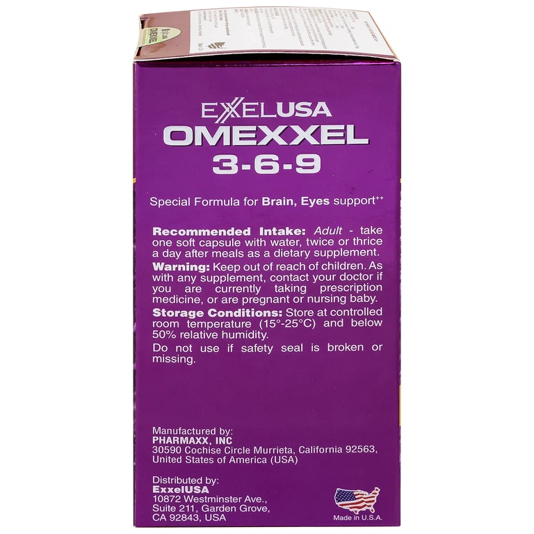 Viên uống Omexxel 3-6-9 Excelife tốt cho trí não, giúp bổ mắt (100 viên)
