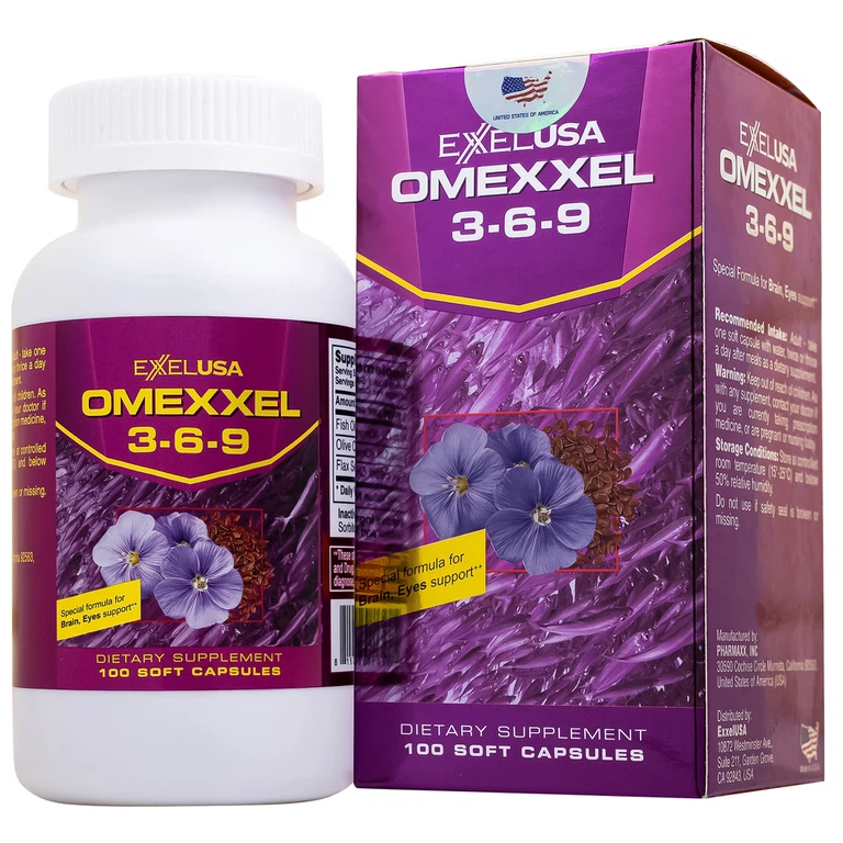 Viên uống Omexxel 3-6-9 Excelife tốt cho trí não, giúp bổ mắt (100 viên)