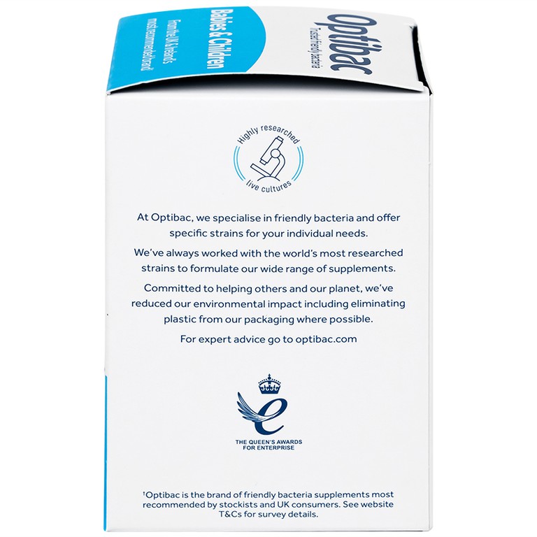 Bột Optibac Babies and Children Optibac Probiotics bổ sung lợi khuẩn cho đường ruột, hỗ trợ tiêu hóa (30 gói)