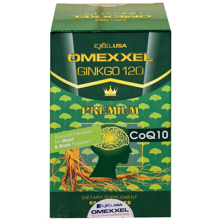 Viên uống Omexxel Ginkgo 120 Premium Omexxel hỗ trợ tốt cho não và tim mạch (60 viên)