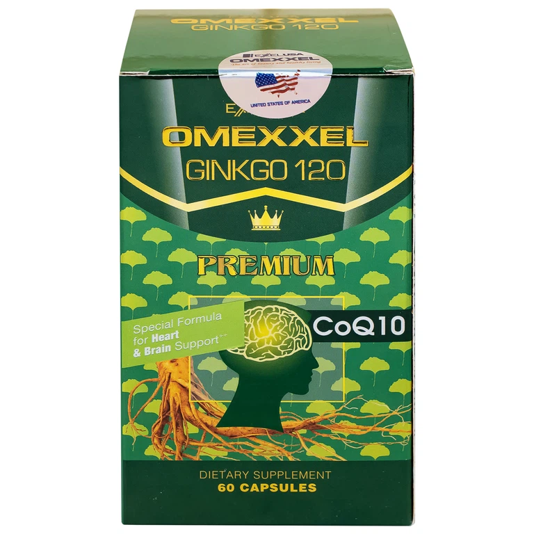 Viên uống Omexxel Ginkgo 120 Premium Omexxel hỗ trợ tốt cho não và tim mạch (60 viên)