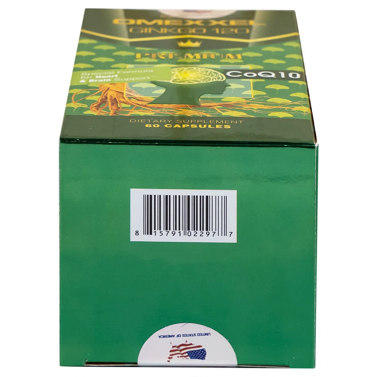 Viên uống Omexxel Ginkgo 120 Premium Omexxel hỗ trợ tốt cho não và tim mạch (60 viên)