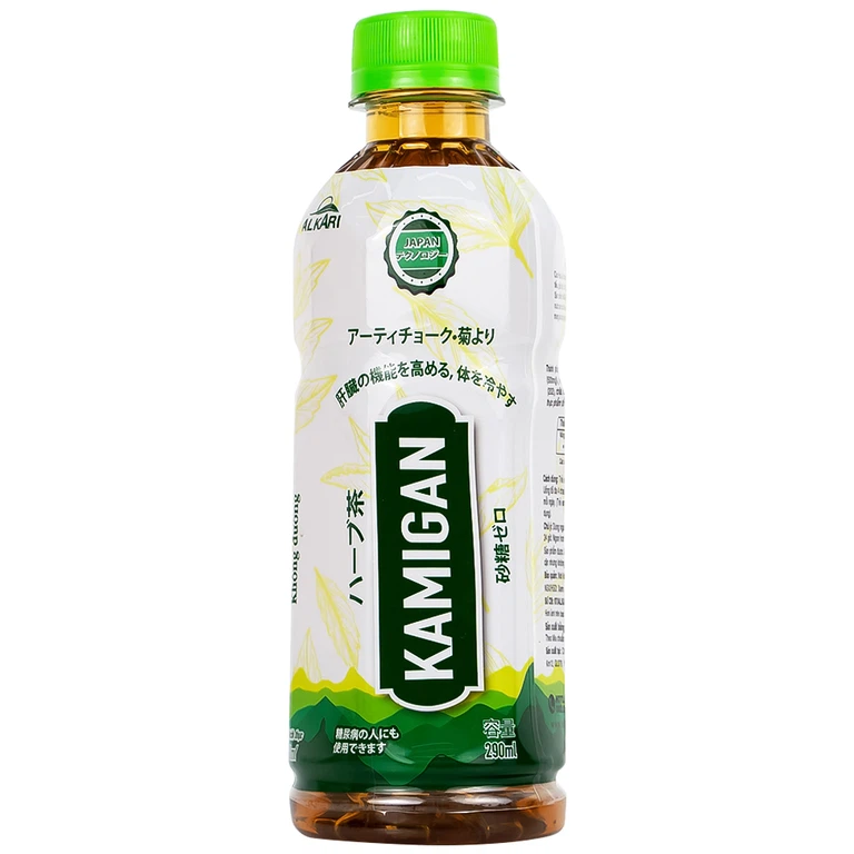 Trà thảo dược Kamigan không đường 290ml thanh nhiệt, lợi tiểu, mát gan