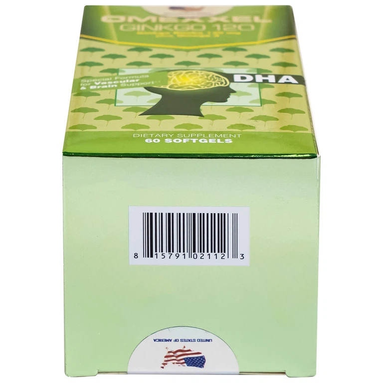 Viên uống Omexxel Ginkgo 120 OMEXXEL hỗ trợ tăng cường tuần hoàn máu não, tốt cho tim mạch (60 viên)