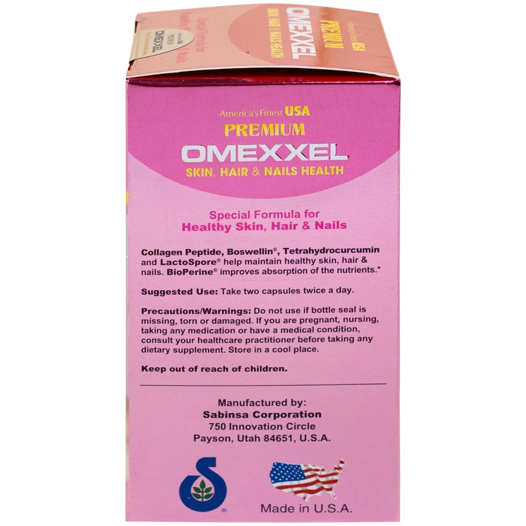 Thực phẩm bảo vệ sức khỏe Premium Omexxel Skin, Hair & Nails Health bổ sung collagen, giúp làm đẹp da, tóc, móng (60 viên)