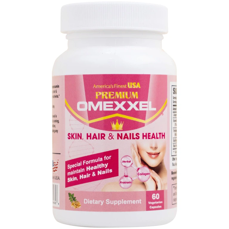 Thực phẩm bảo vệ sức khỏe Premium Omexxel Skin, Hair & Nails Health bổ sung collagen, giúp làm đẹp da, tóc, móng (60 viên)