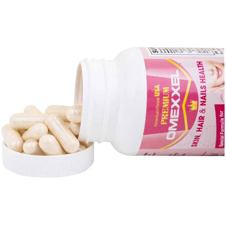 Thực phẩm bảo vệ sức khỏe Premium Omexxel Skin, Hair & Nails Health bổ sung collagen, giúp làm đẹp da, tóc, móng (60 viên)