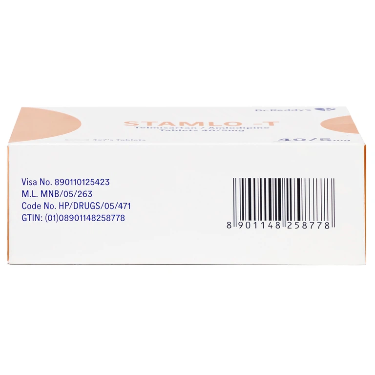 Thuốc Stamlo-T 40mg/5mg Dr.Reddy điều trị tăng huyết áp (4 vỉ x 7 viên)