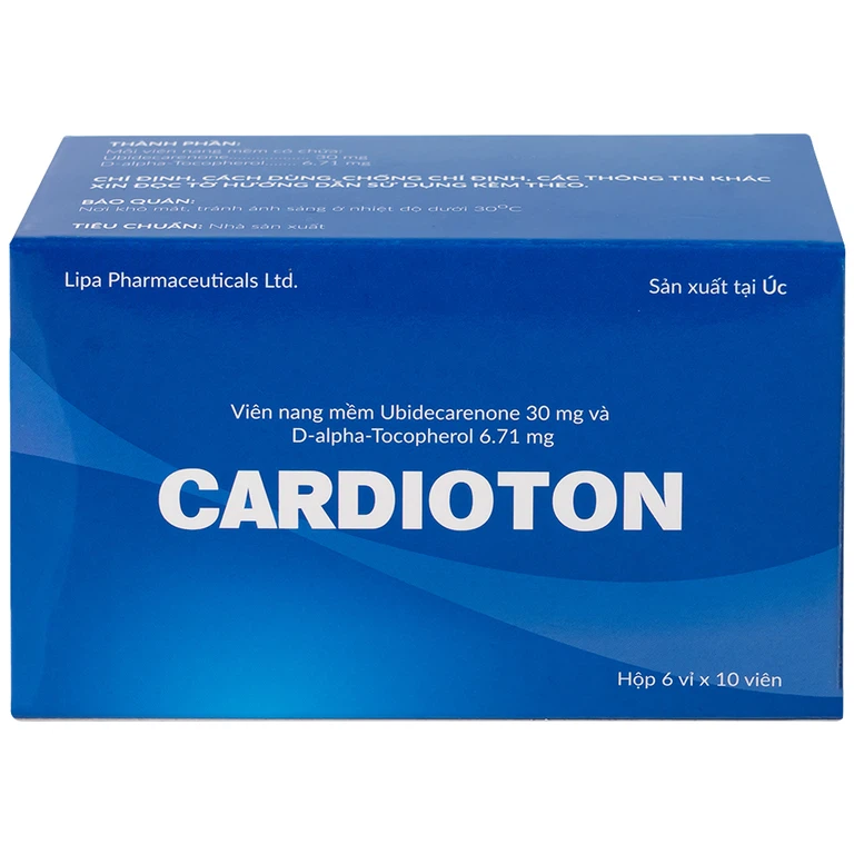 Thuốc Cardioton Lipa Pharma điều trị suy tim, tăng huyết áp, bổ sung năng lượng (6 vỉ x 10 viên) 