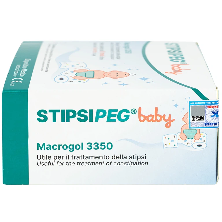 Bột nhuận tràng Stipsipeg Baby Macrogol 3350 giảm táo bón cho trẻ từ 6 tháng tuổi (20 gói x 5g)