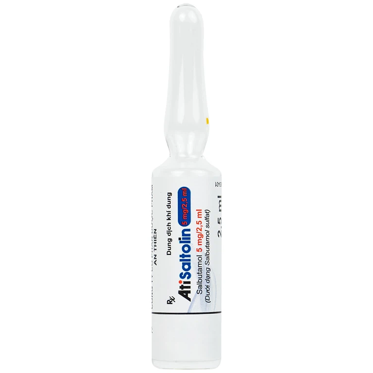 Dung dịch khí dung AtiSaltolin 5mg/2,5ml An Thiên điều trị chứng co thắt phế quản (1 vỉ x 5 ống)