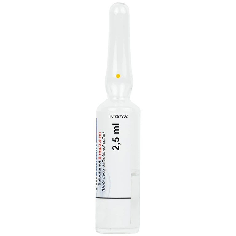 Dung dịch khí dung AtiSaltolin 5mg/2,5ml An Thiên điều trị chứng co thắt phế quản (1 vỉ x 5 ống)