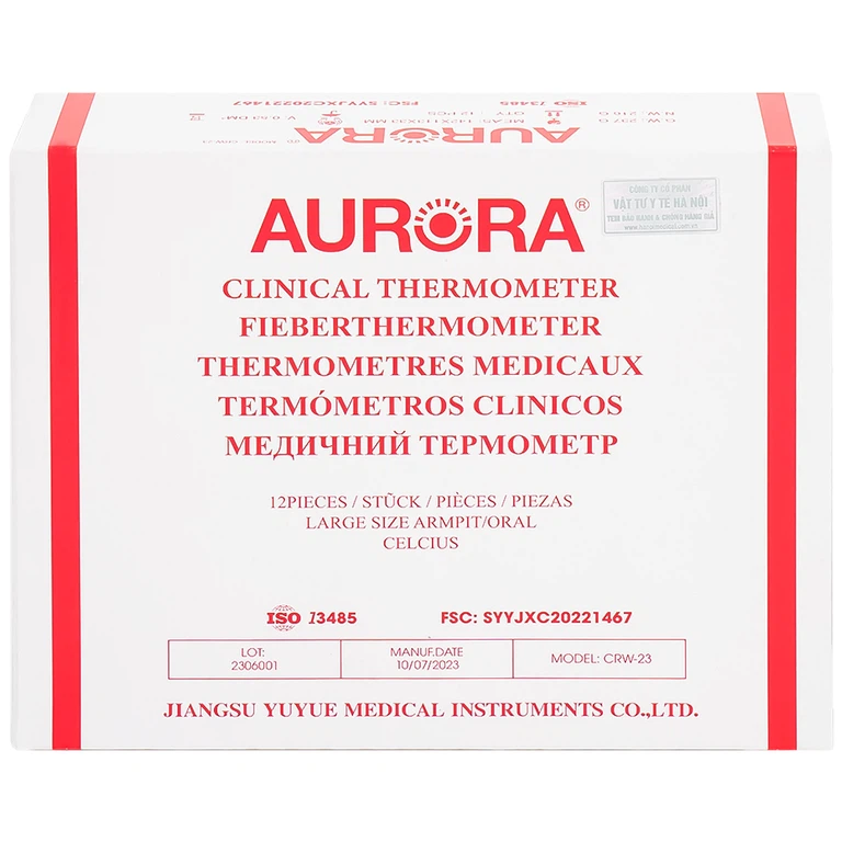 Nhiệt kế y khoa Aurora CRW-23 đo nhiệt độ cơ thể (12 cái)