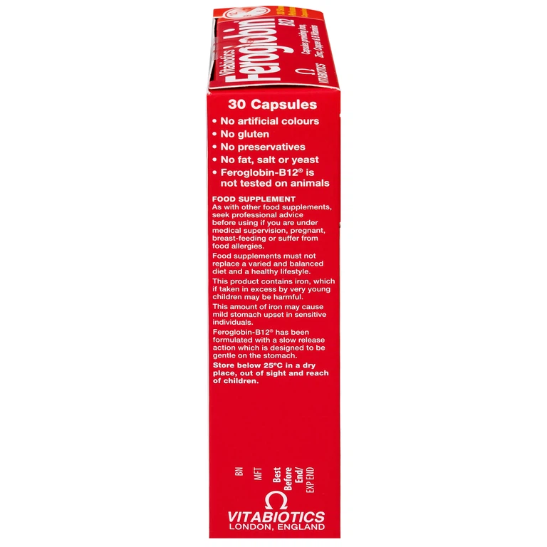 Viên uống Feroglobin B12 Vitabiotics hỗ trợ tăng khả năng tạo máu, tăng cường sức khỏe (30 viên)