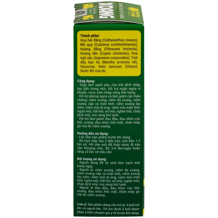 Dung dịch xịt mũi xoang Hải Đằng làm sạch sâu, rửa trôi dịch nhầy, bụi bẩn trong mũi (15ml)