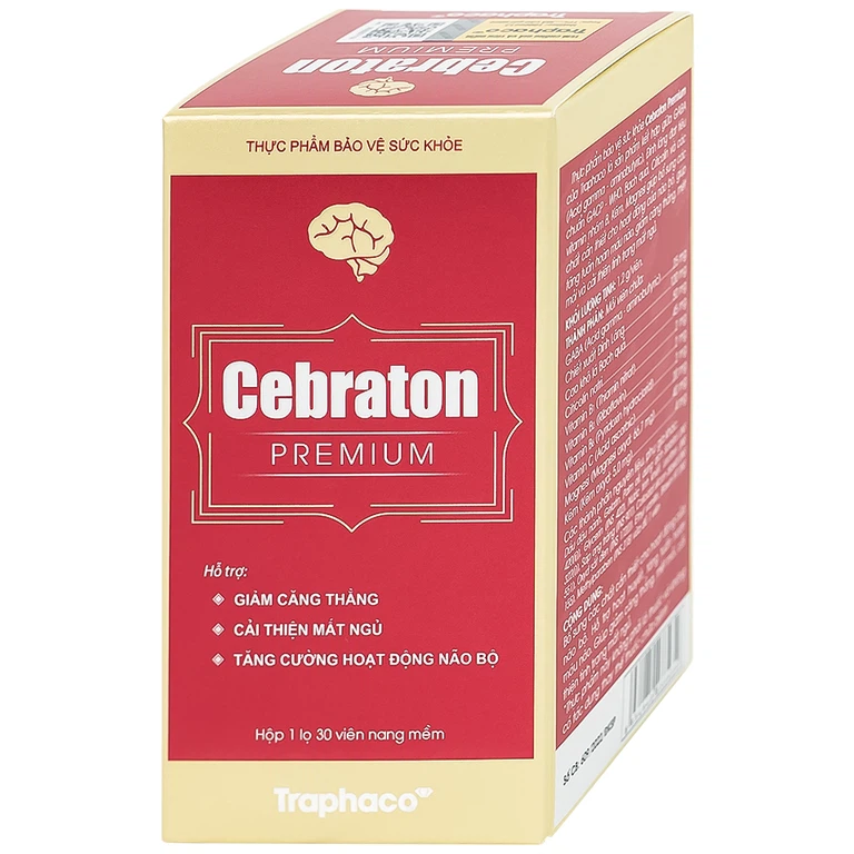 Viên uống Cebraton Premium Traphaco bổ sung vitamin cho não bộ, tăng tuần hoàn máu não (30 viên)