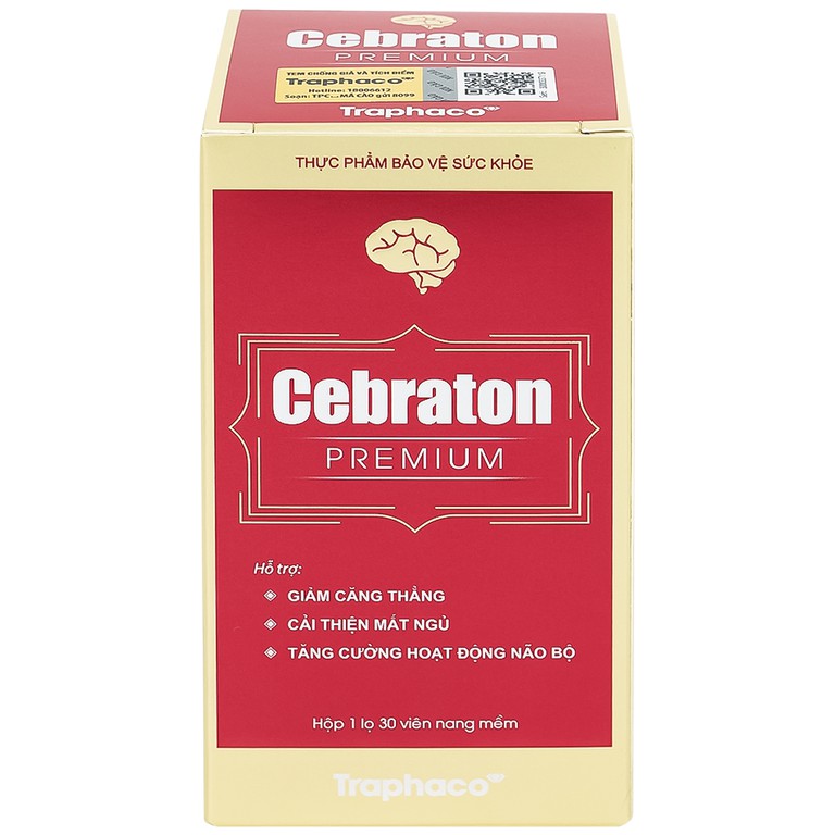 Viên uống Cebraton Premium Traphaco bổ sung vitamin cho não bộ, tăng tuần hoàn máu não (30 viên)