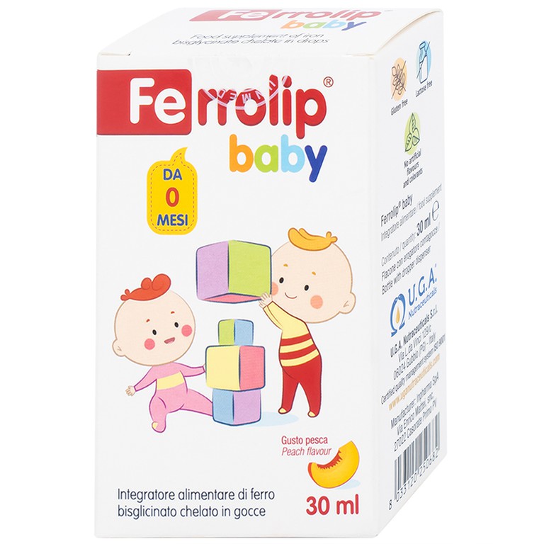  Dung dịch Ferrolip Baby InPharma SpA bổ sung sắt, giảm nguy cơ thiếu máu (30ml)