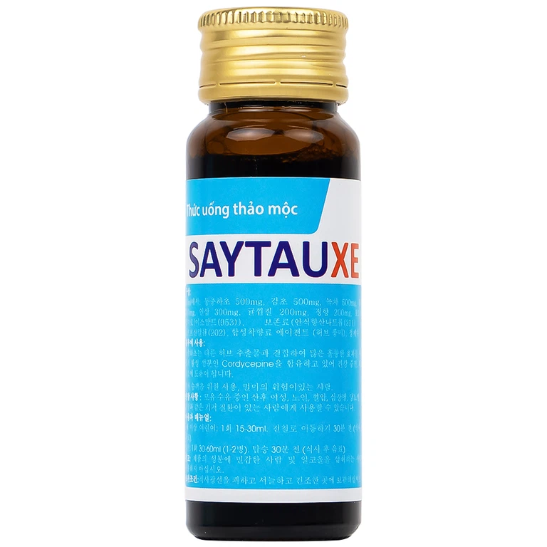 Nước uống thảo dược Saytauxe dùng trong trường hợp người đi tàu xe, người có nguy cơ say tàu xe (10 chai x 30ml)