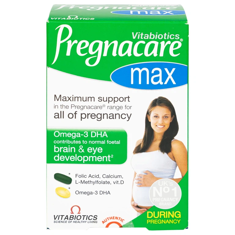 Viên uống Pregnacare Max Omega 3 DHA Vitabiotics cung cấp vitamin và khoáng chất cho phụ nữ mang thai (84 viên)