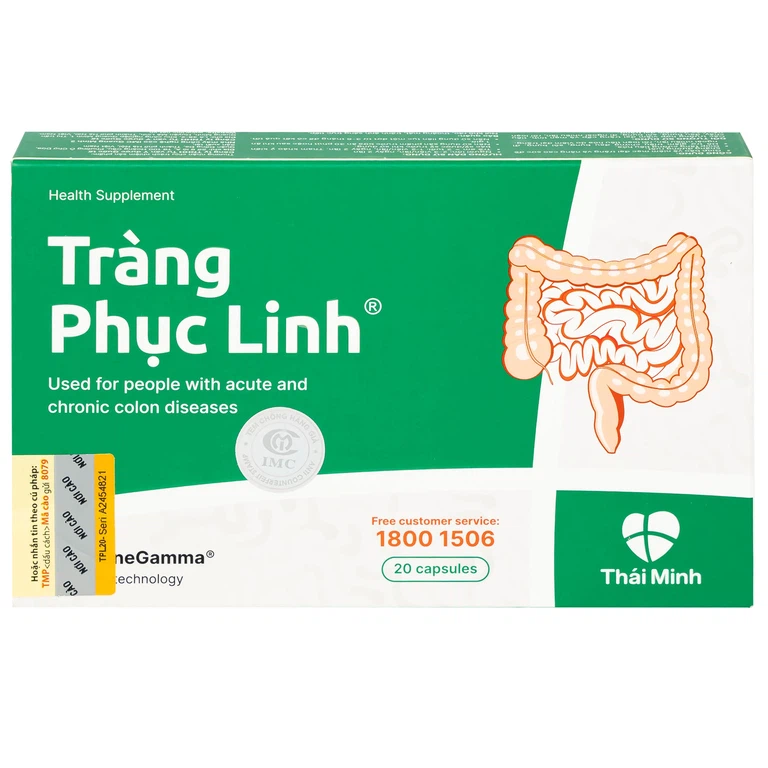 Viên uống Tràng Phục Linh Thái Minh dùng cho người bị viêm đại tràng cấp và mạn tính (2 vỉ x 10 viên)