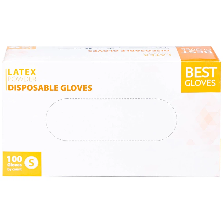 Găng tay cao su y tế có bột phủ Latex Powder Disposable Best Gloves size S (100 cái)