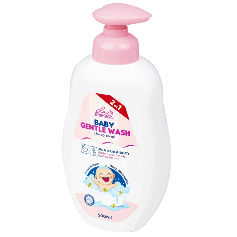 Sữa tắm gội em bé Gentle Wash 500ml La Beauty giảm và ngăn ngừa rôm sảy, hăm da 