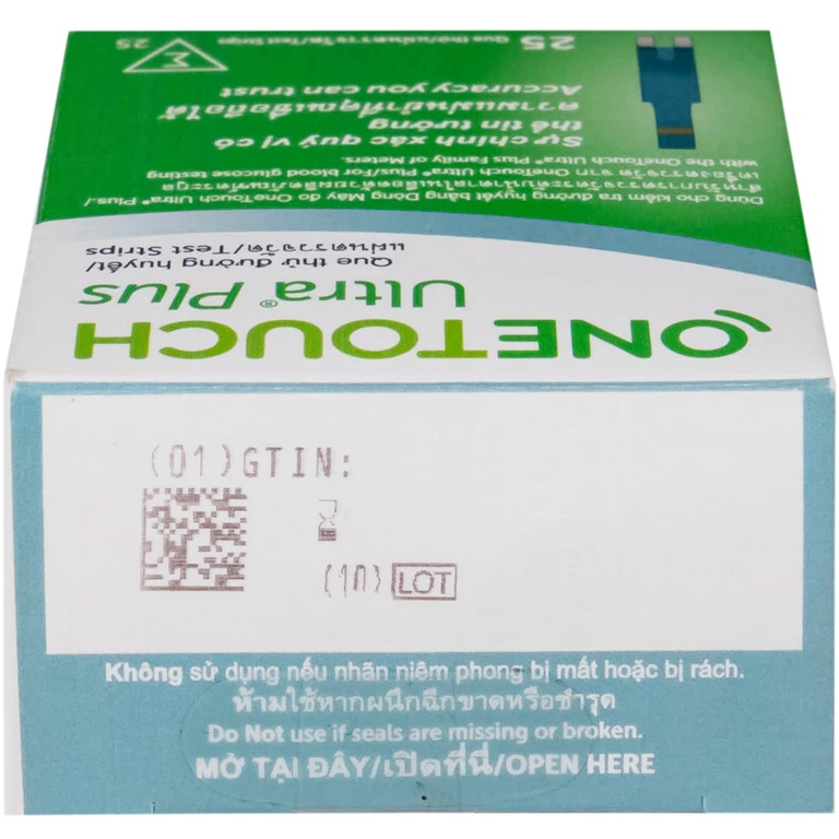Que thử đường huyết Onetouch Ultra Plus Test Strips dùng để đo chỉ số đường huyết người bệnh tiểu đường (25 cây)