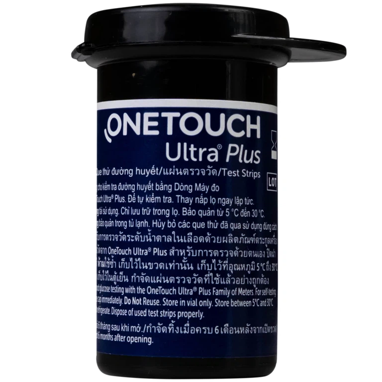 Que thử đường huyết Onetouch Ultra Plus Test Strips dùng để đo chỉ số đường huyết người bệnh tiểu đường (25 cây)