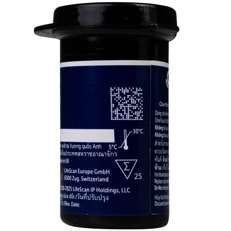 Que thử đường huyết Onetouch Ultra Plus Test Strips dùng để đo chỉ số đường huyết người bệnh tiểu đường (25 cây)