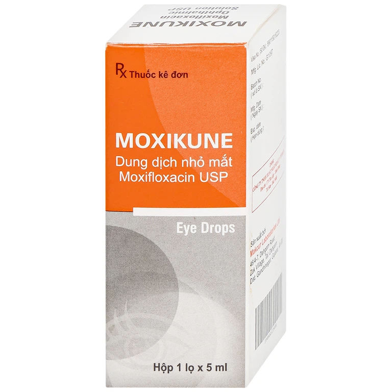 Dung dịch nhỏ mắt Moxikune điều trị các tình trạng nhiễm khuẩn mắt, chống viêm sau phẫu thuật (5ml)