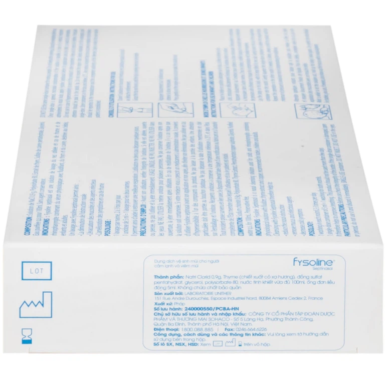 Dung dịch nước muối Fysoline 5ml không chất bảo quản kháng khuẩn (20 ống)