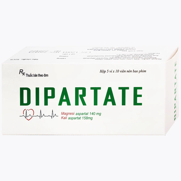 Thuốc Dipartate Cophavina bổ sung magnesi và kali, hỗ trợ điều trị suy tim, sau nhồi máu cơ tim (5 vỉ x 10 viên)