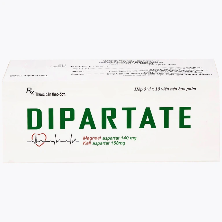 Thuốc Dipartate Cophavina bổ sung magnesi và kali, hỗ trợ điều trị suy tim, sau nhồi máu cơ tim (5 vỉ x 10 viên)
