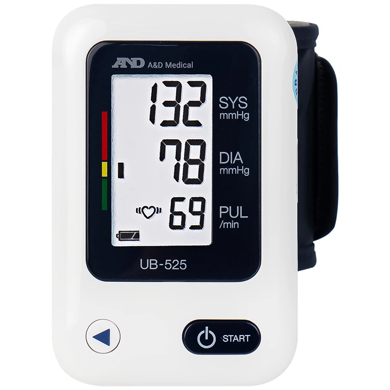 Máy đo huyết áp cổ tay tự động AND UB-525  hỗ trợ đo huyết áp, cảnh báo đột quỵ