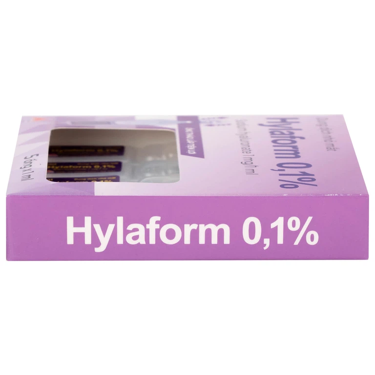Thuốc nhỏ mắt Hylaform 0,1% CPC1HN điều trị triệu chứng khô mắt, rối loạn biểu mô giác mạc (4 vỉ x 5 ống)