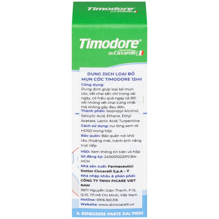 Dung dịch Timodore Liquido Callifugo Ciccarelli trị mụn cóc, vết chai (12ml)