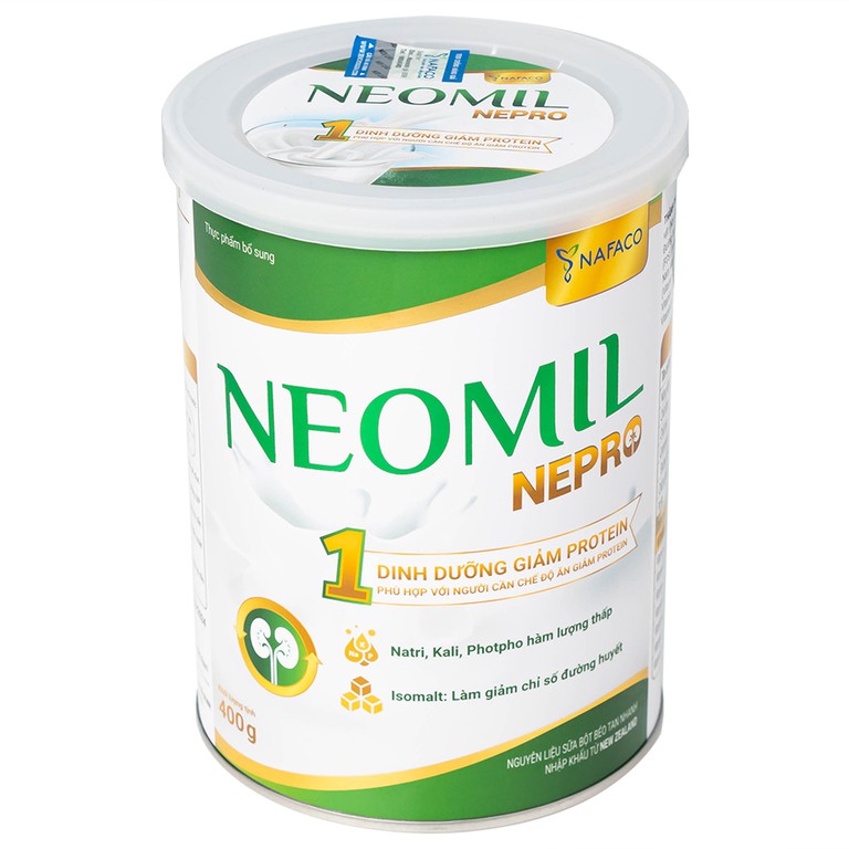 Sữa bột Neomil Nepro 400g Nafaco dùng cho người bệnh đái tháo đường 