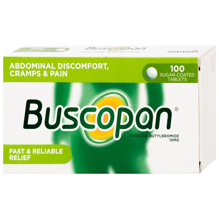 Thuốc Buscopan 10mg Sanofi giảm co thắt cơ trơn đường sinh dục – tiết niệu (5 vỉ x 20 viên)