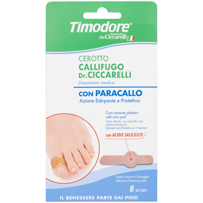 Miếng dán Timodore Cerotto Callifugo Ciccarell giúp loại bỏ mụn cóc và vết chai sần (6 miếng)
