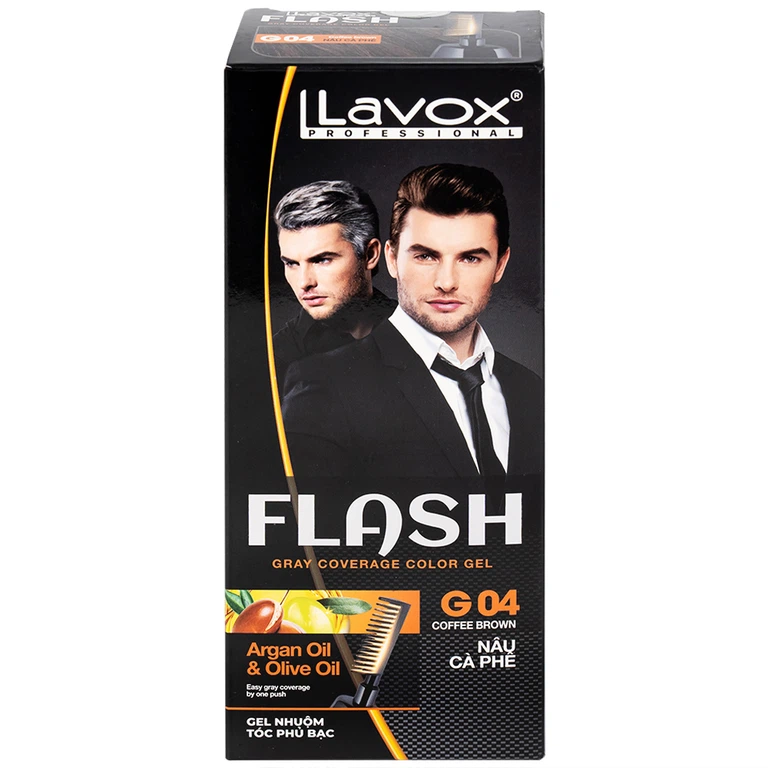 Gel nhuộm tóc phủ bạc Flash Lavox G04 màu nâu cà phê (150ml)