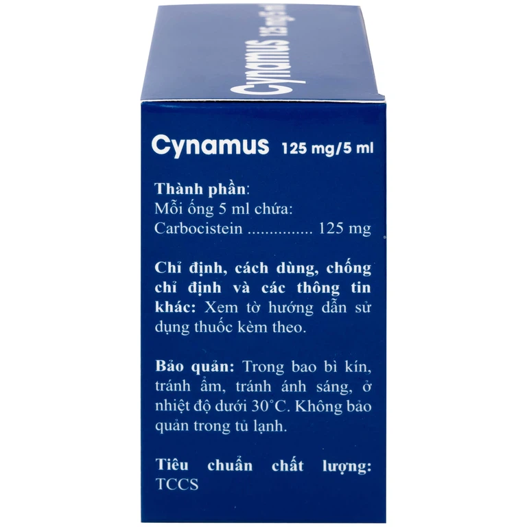Dung dịch uống Cynamus 125mg/5ml CPC1HN dùng khi ho có đàm, tăng tiết nhiều đàm (4 vỉ x 5 ống)