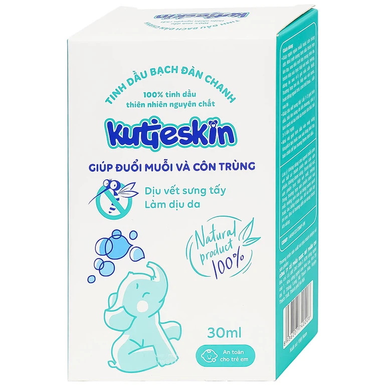 Tinh dầu bạch đàn chanh Kutieskin giúp đuổi muỗi và côn trùng dịu vết sưng tấy, làm dịu da (30ml)