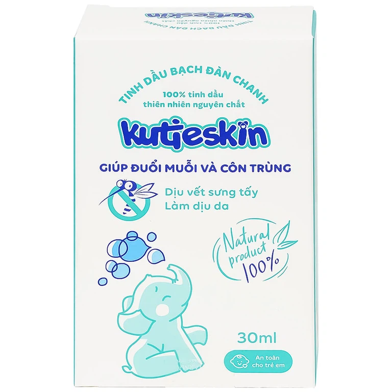Tinh dầu bạch đàn chanh Kutieskin giúp đuổi muỗi và côn trùng dịu vết sưng tấy, làm dịu da (30ml)